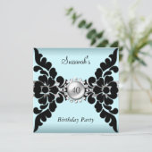 Blauwgroen en zwarte Aanvraag Kaart (Staand voorkant)