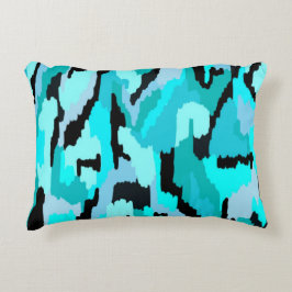 Blauwgroen en zwarte Abstracte afdrukken Accent Kussen