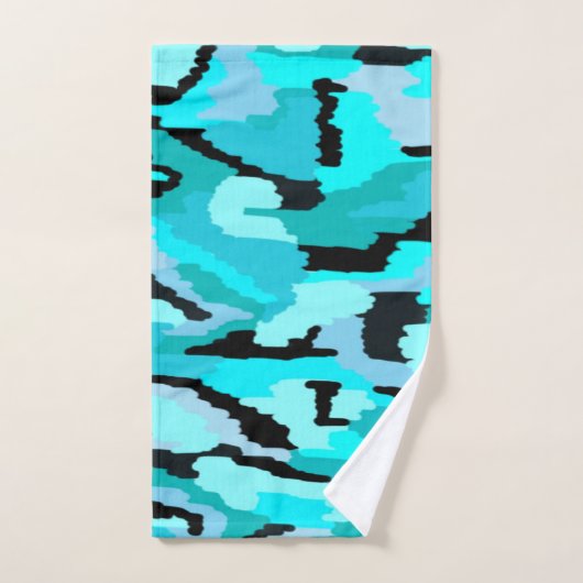 Blauwgroen en zwarte Abstracte afdrukken Bad Handdoek (Handdoek)