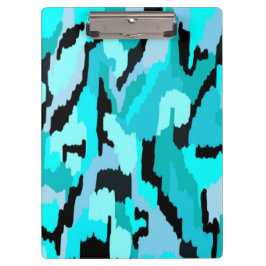 Blauwgroen en zwarte Abstracte afdrukken Klembord
