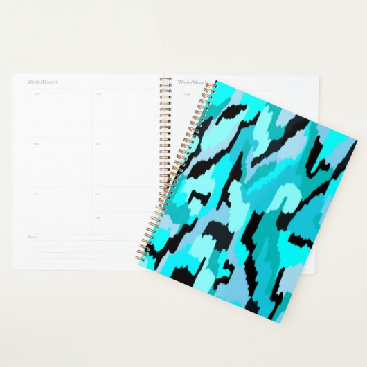 Blauwgroen en zwarte Abstracte afdrukken Planner (Display)