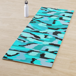 Blauwgroen en zwarte Abstracte afdrukken Yogamat