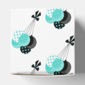 Blauwgroen en zwarte ballon viering bedankdoosjes (Bovenkant)