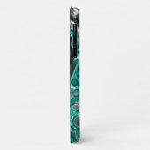 Blauwgroen en zwarte bubbels digitale vloeistofsce Case-Mate iPhone case (Achterkant/links)