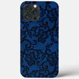 Blauwgroen en zwarte faux kant Case-Mate iPhone case