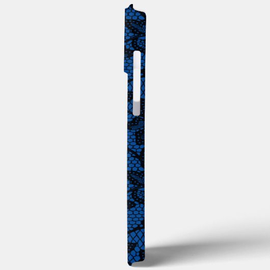 Blauwgroen en zwarte faux kant Case-Mate iPhone case (Achterkant / Links)