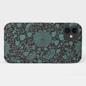 Blauwgroen en zwarte Floral iPhone 5/5s hoesjes (Achterkant (horizontaal))