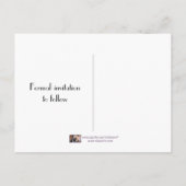 Blauwgroen en zwarte foto's slaan de datum op aankondigingskaart (Achterkant)