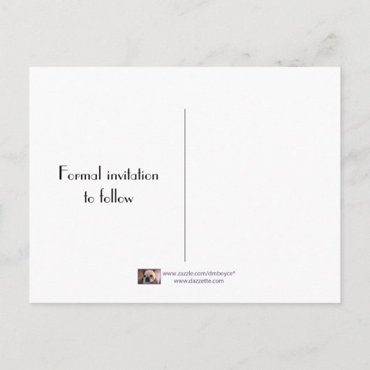 Blauwgroen en zwarte foto's slaan de datum op aankondigingskaart (Achterkant)