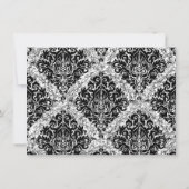 Blauwgroen en zwarte Glitter Damask Photo Sweet 16 Kaart (Achterkant)