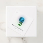 Blauwgroen en zwarte gotische Rozen Damask Bedankjes Labels (In situ)