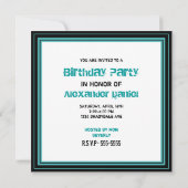 Blauwgroen en zwarte grunge 16th Birthday Kaart (Achterkant)