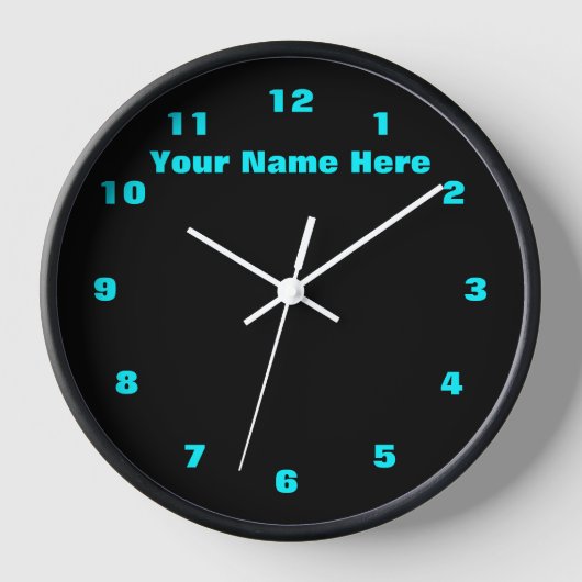 Blauwgroen en Zwarte Klok Aangepaste Tekstkleuren (Voorkant)