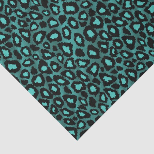 Blauwgroen en zwarte luipaard — Dierafdrukken Tissuepapier (Detail)