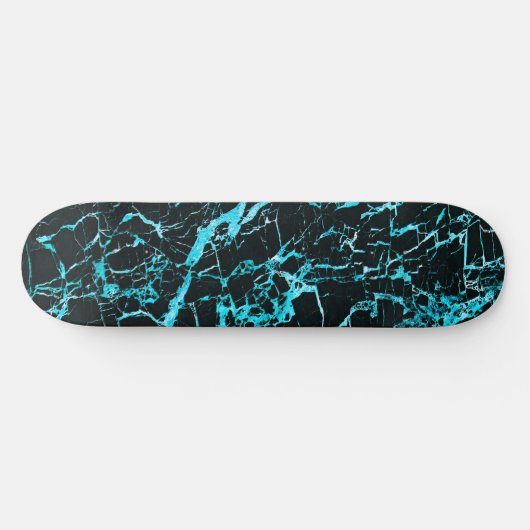 Blauwgroen en zwarte marmer, skateboard (Horizontaal)
