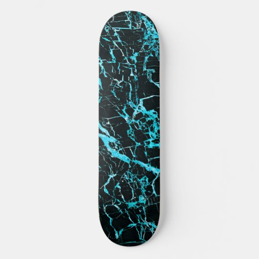 Blauwgroen en zwarte marmer, skateboard (Voorkant)