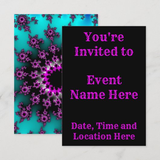 Blauwgroen en zwarte ogen kaart (Voorkant / Achterkant)