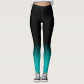 Blauwgroen en zwarte ombre leggings (Voorkant)