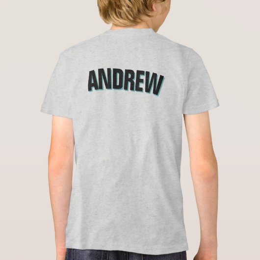 Blauwgroen en zwarte Panda Verjaardag Dude Geperso Tri-Blend Shirt (Achterkant)