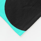 Blauwgroen en zwarte pooldots en stripes fleece deken (Hoek)