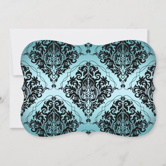 Blauwgroen en zwarte prinses Tiara Sweet 16 verjaa Kaart (Achterkant)