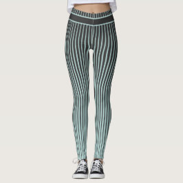 Blauwgroen en zwarte streep leggings