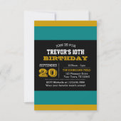 Blauwgroen en zwarte uitnodiging van het Team van  (Voorkant)