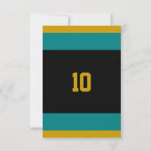 Blauwgroen en zwarte uitnodiging van het Team van  (Achterkant)