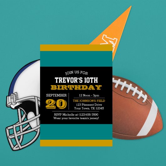 Blauwgroen en zwarte uitnodiging van het Team van