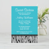 Blauwgroen en zwarte Zebra poladots 16 Kaart (Staand voorkant)