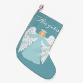 Blauwgroen Engel Kleine Kerstsok (Voorkant (Hangend))