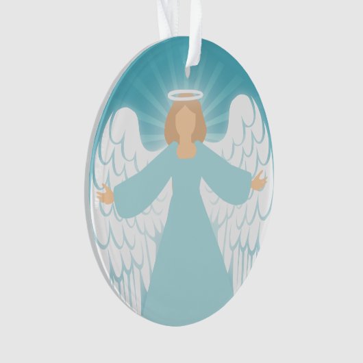 Blauwgroen Engel Ornament (voorkant)
