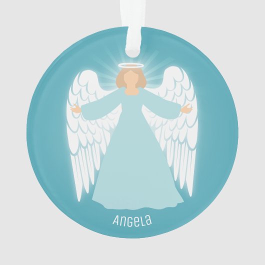Blauwgroen Engel Ornament (achterkant)