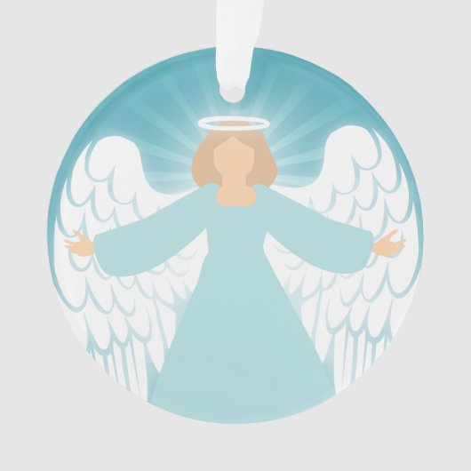 Blauwgroen Engel Ornament (voorkant)