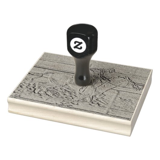Blauwgroen Etched Look Paardenrennen Silhouet Rubberstempel (Stempel)