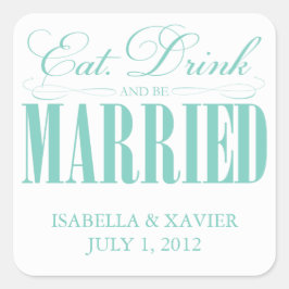 Blauwgroen Eten, Drink & Trouwen | STICKERS