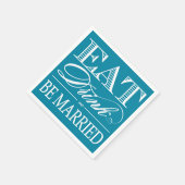 Blauwgroen eten, Drinken en trouwen bruiloft serve Servet (Hoek)