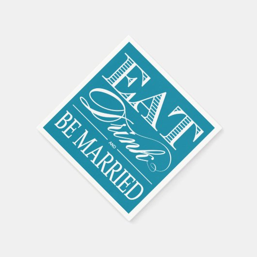 Blauwgroen eten, Drinken en trouwen bruiloft serve Servet (Hoek)