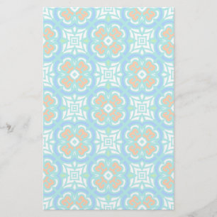 Blauwgroen etnisch patroon briefpapier