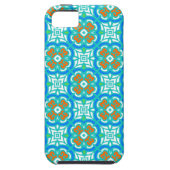 Blauwgroen etnisch patroon Case-Mate iPhone case (Achterkant)