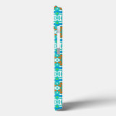 Blauwgroen etnisch patroon Case-Mate iPhone case (Achterkant / Links)