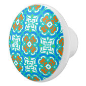 Blauwgroen etnisch patroon keramische knop (Rechts)