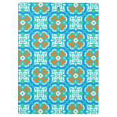 Blauwgroen etnisch patroon klembord (Achterkant)