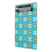 Blauwgroen etnisch patroon mini klembord (Angled2)
