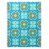 Blauwgroen etnisch patroon notitieboek (Voorkant)