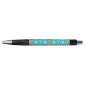 Blauwgroen etnisch patroon pen (Voorkant)