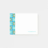 Blauwgroen etnisch patroon post-it® notes (Voorkant)