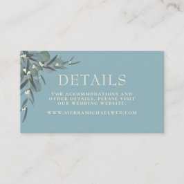 Blauwgroen | Eucalyptus Botanische bruiloft Detail Informatiekaartje