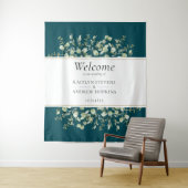 Blauwgroen Eucalyptus bruiloft welkom Wandkleed (In situ)