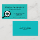 Blauwgroen Eye Private Investigation Visitekaartje (Voorkant / Achterkant)